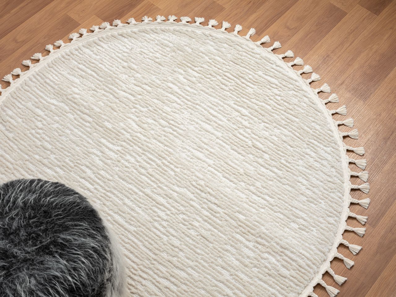 MyFlair Teppich Moroccan Retreat, 240 cm x 240 cm, Farbe weiß, rechteckig, Florhöhe 19mm