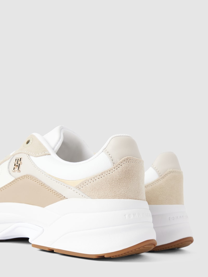 Sneaker aus Leder-Mix Modell 'CHUNKY' in beige