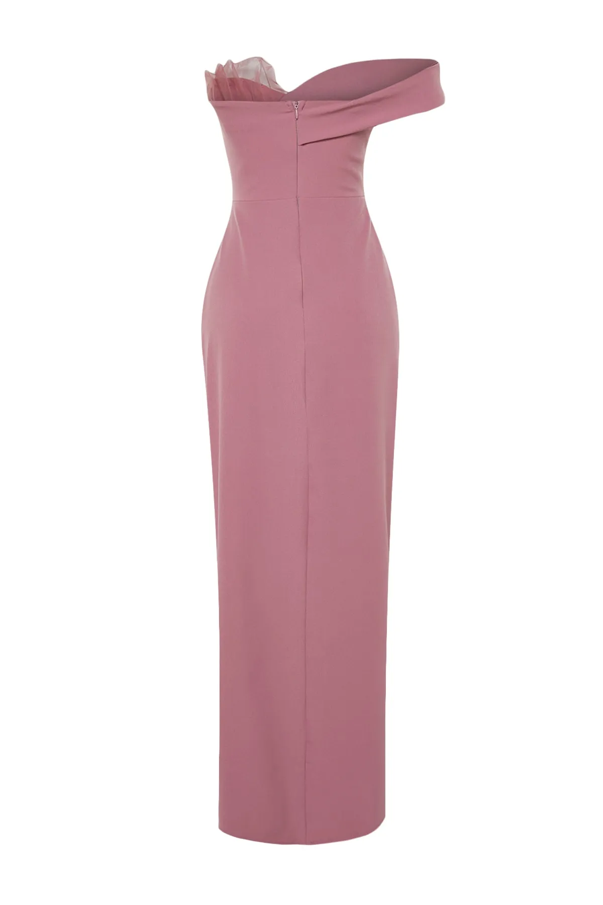 Trendyol Collection  Langes Abendkleid mit gewebtem Futter und getrockneten Rosen TPRSS23AE00236