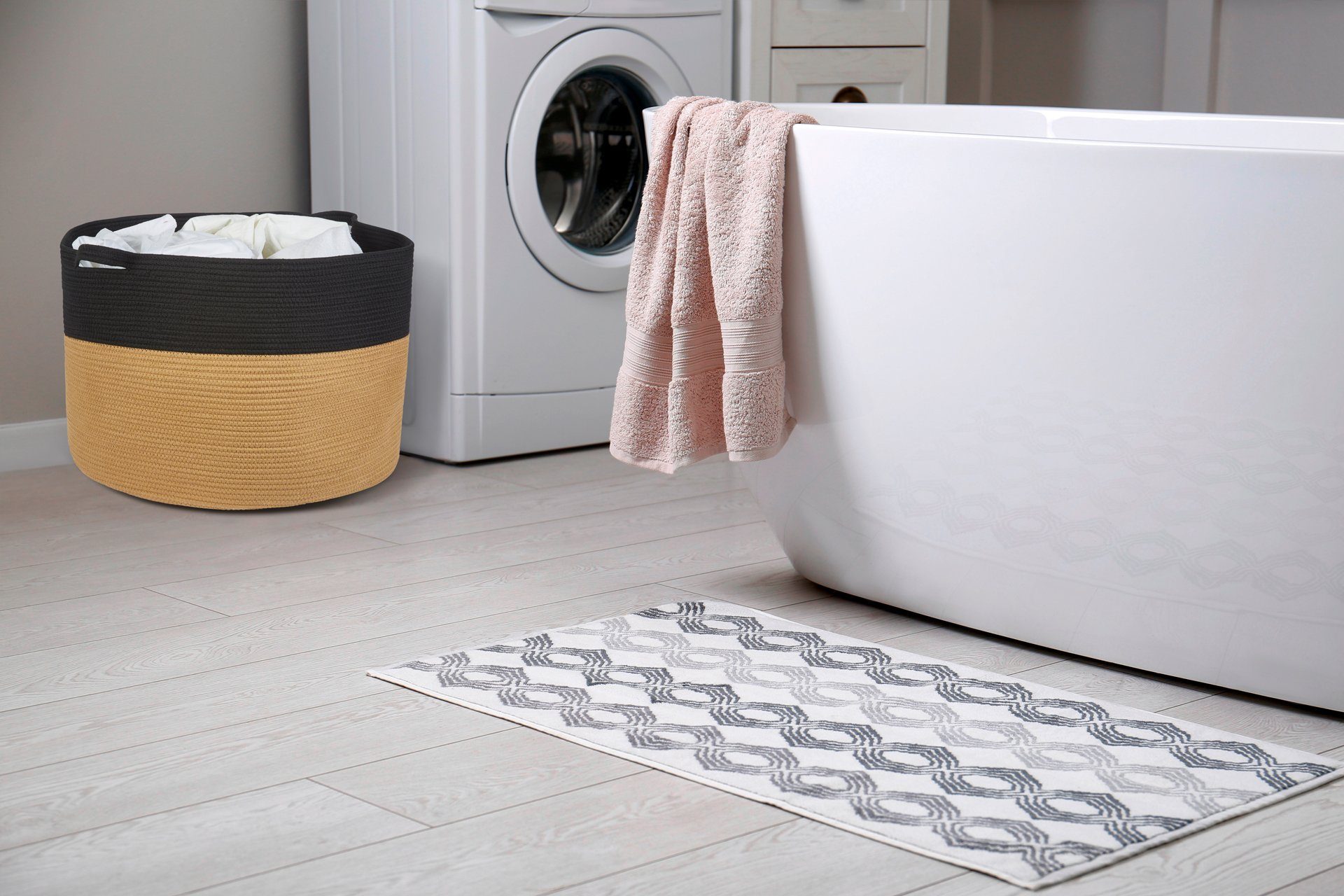 Marrakesch Orient & Mediterran Interior Wäschekorb XXXL Wäschekorb, Aufbewahrungskorb, Transportsack, Handarbeit