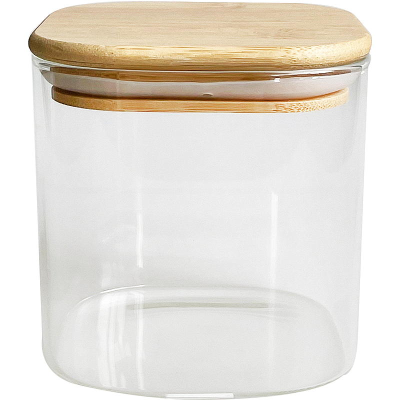 Cuisine Oppbevaringsboks 0,8 l glass m/bambuslokk