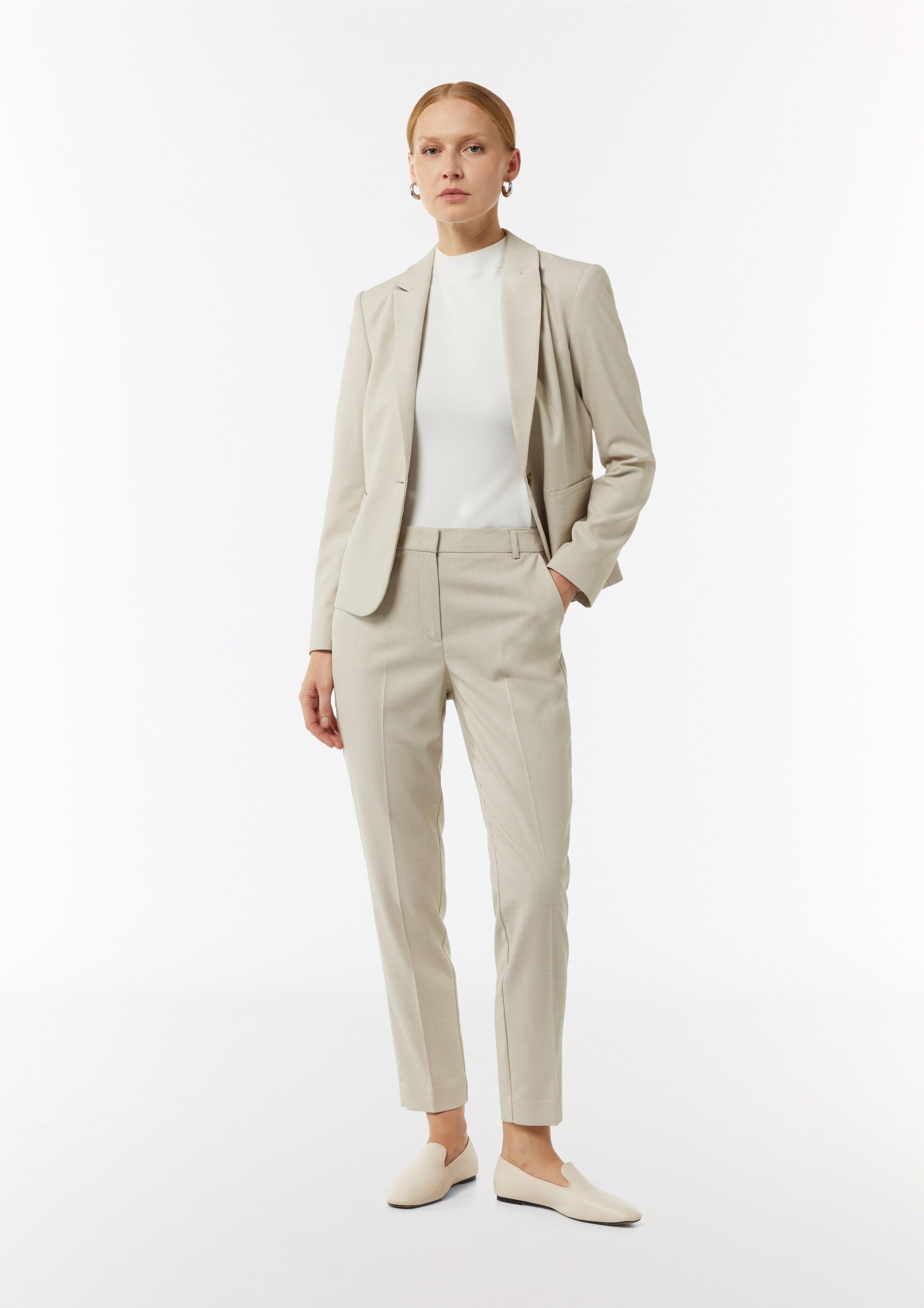 Cigarette-Pants mit Bügelfalten - sandfarben
