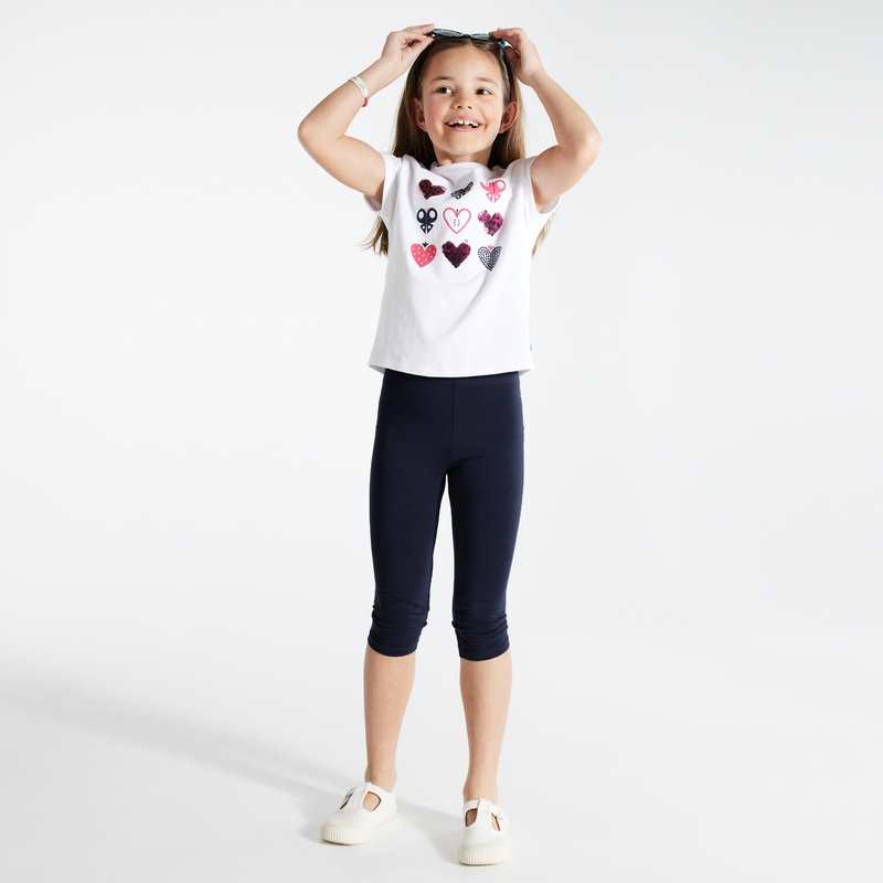 Legging court en jersey bleu fille
