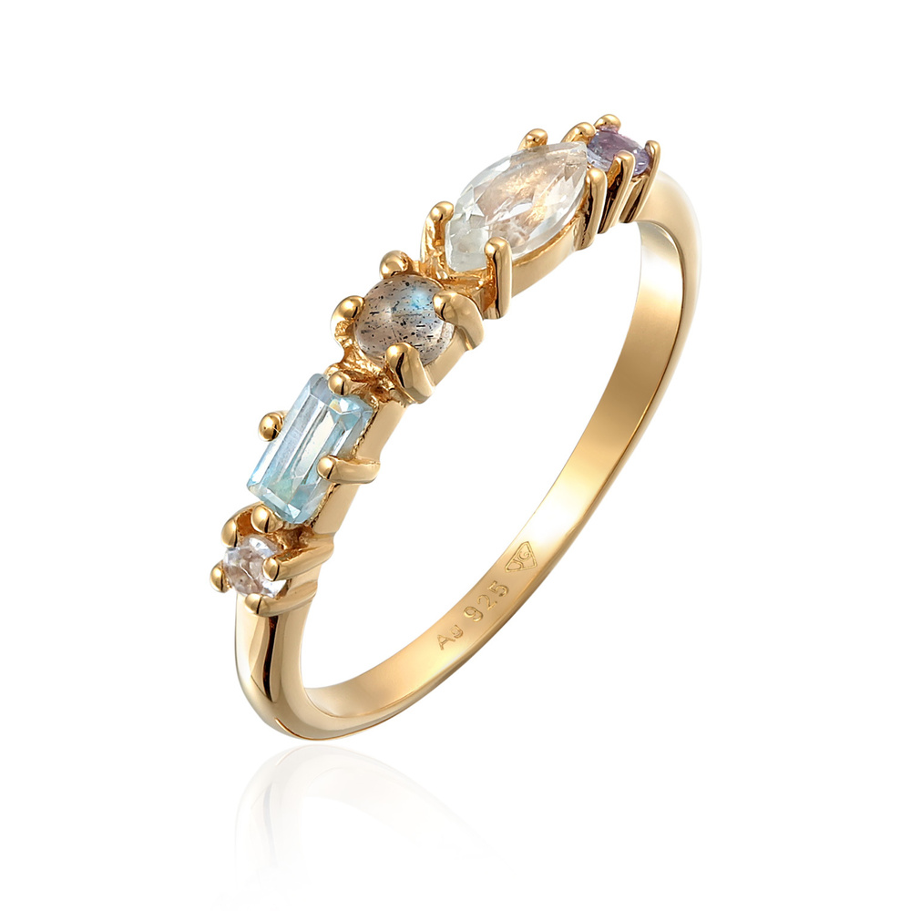 Elli PREMIUM Elli PREMIUM Bague Femmes Mémoire classique avec topaze, pierre de lune et améthy Bague