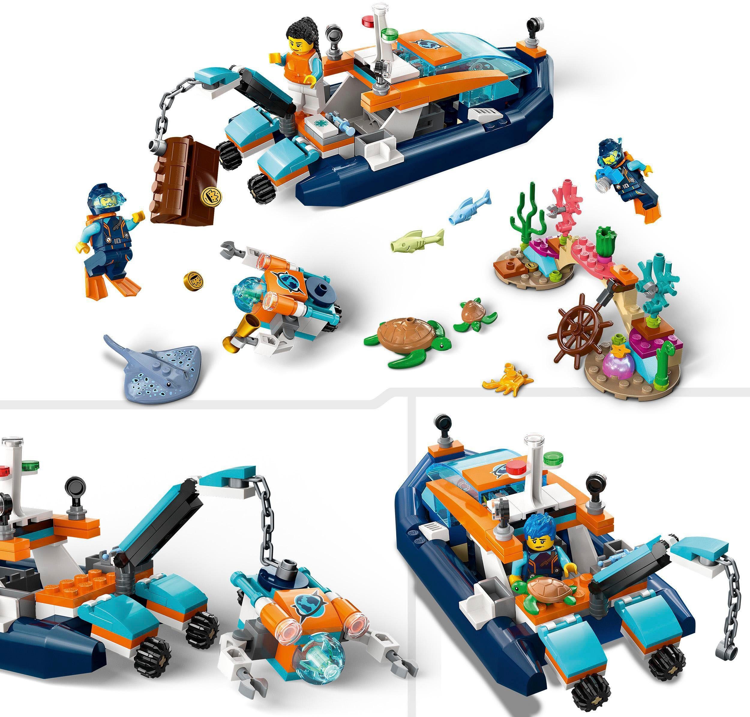 LEGO® Konstruktionsspielsteine Meeresforscher-Boot (60377), LEGO® City, (182 St), Made in Europe