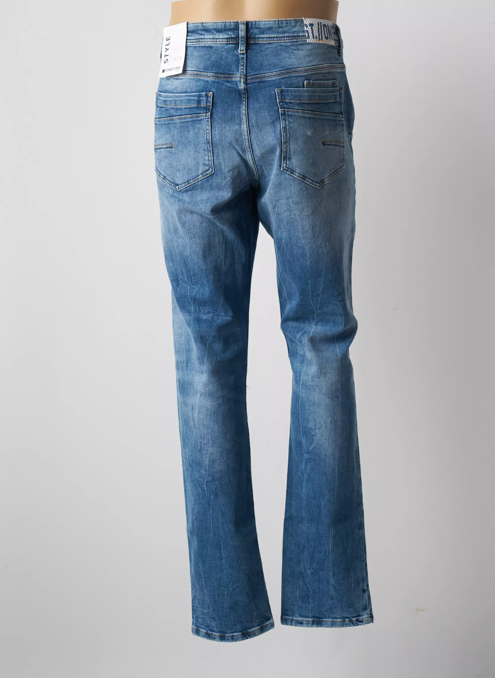 Street One Jeans Coupe Droite Homme couleur bleu