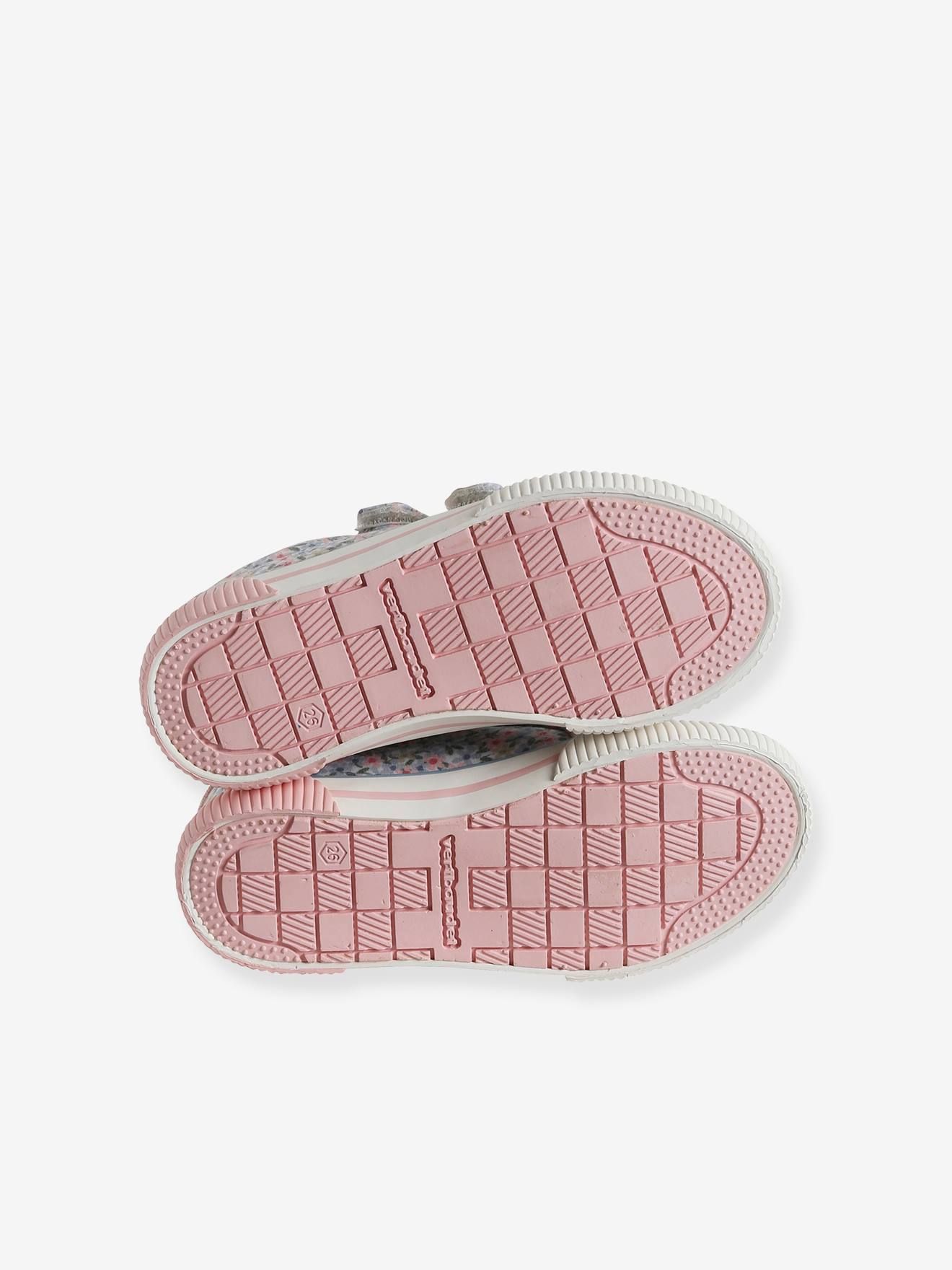 Vertbaudet Kinder Stoff-Sneakers mit Klett - rosa