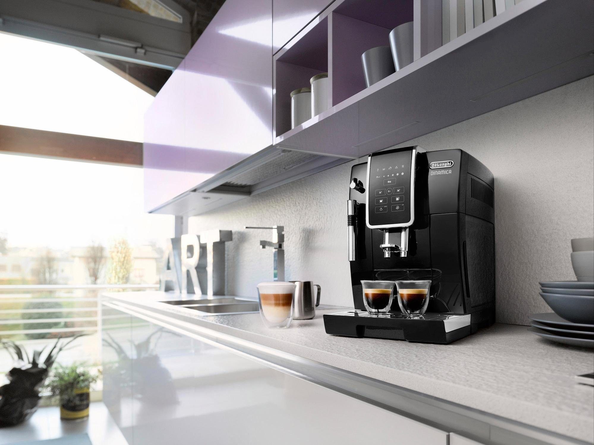 De'Longhi Kaffeevollautomat Dinamica ECAM 358.15.B, Sensor-Bedienfeld, inkl. Pflegeset im Wert von € 31,99 UVP