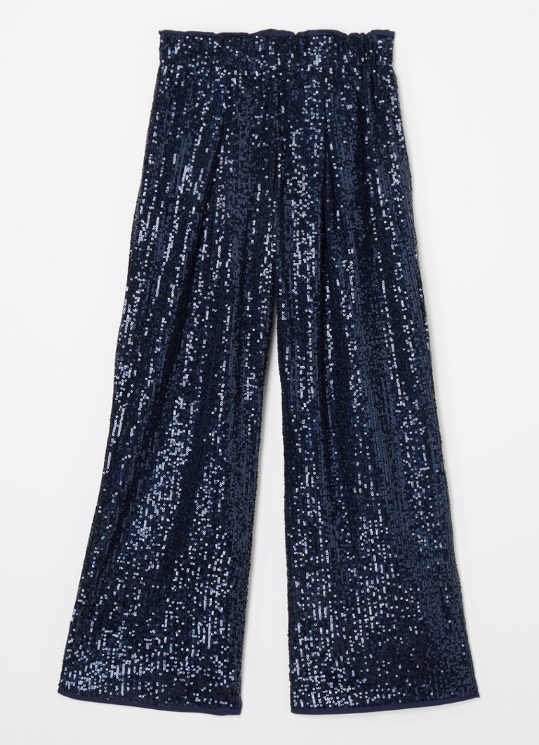 Pantaloni largi cu paiete Billieblush