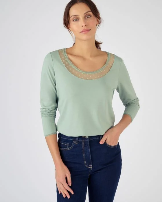 T-shirt manches longues Thermol'love tulle plumetis