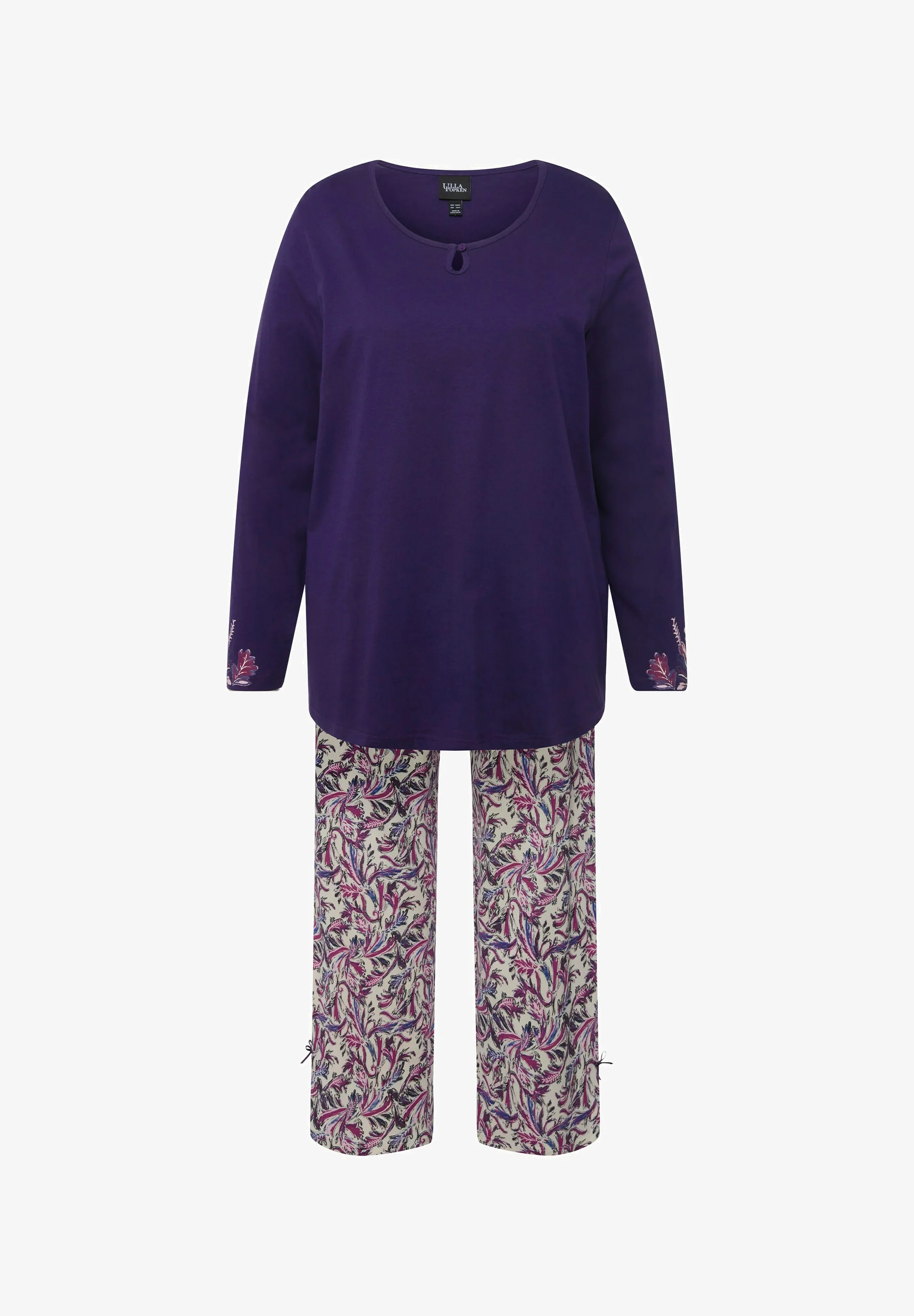 Ulla Popken LEAFY LONG SLEEVE - Pijama