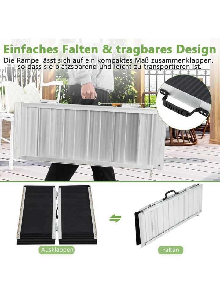 COSTWAY Rollstuhlrampe 91x74cm in Schwarz günstig kaufen onesize