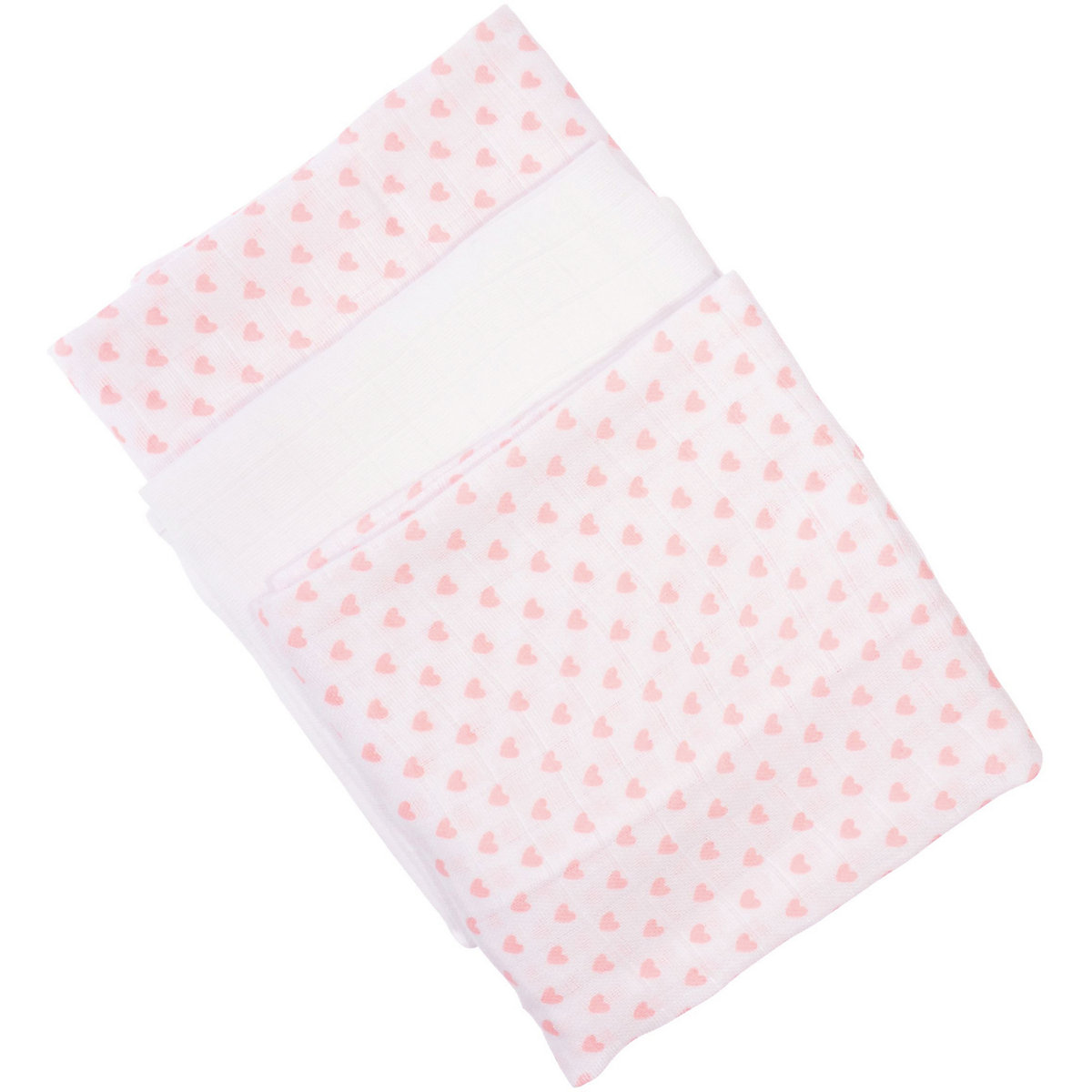 Mullwindeln, 3er Pack, 80 x 80 cm, Sweet Heart
