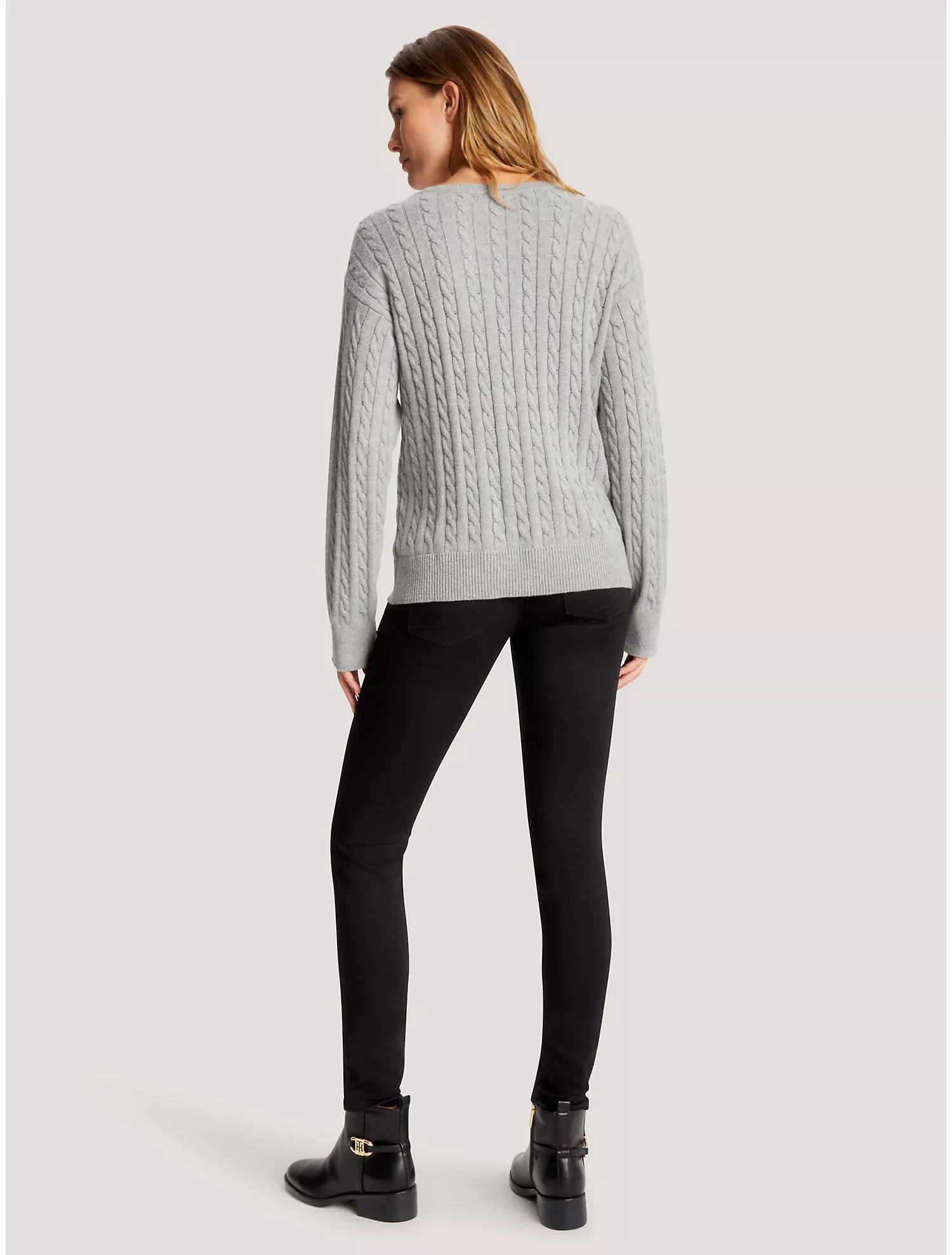 Relaxed Fit Cable Knit Sweater