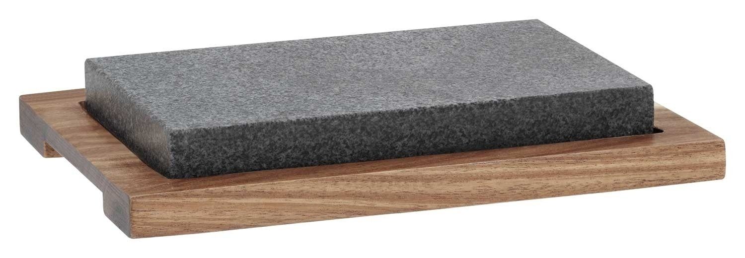 kela Tischgrill Heißer Stein-Set COUNTRY, 2-teilig, 16 x 24 cm, 0,00 W, Brett aus Akazienholz, Stein aus Granit