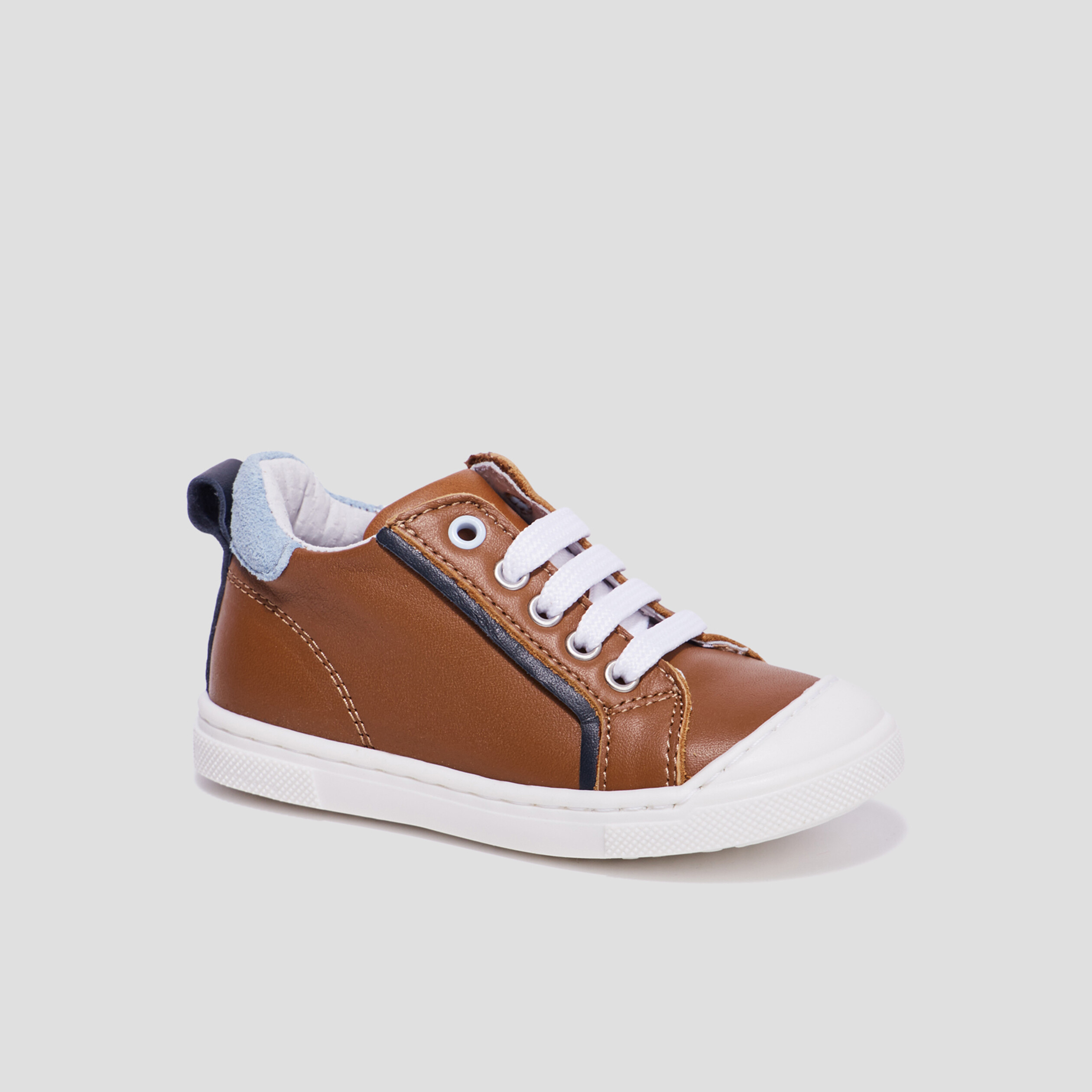 Bottillons zippés en cuir camel bébé garçon | La Halle