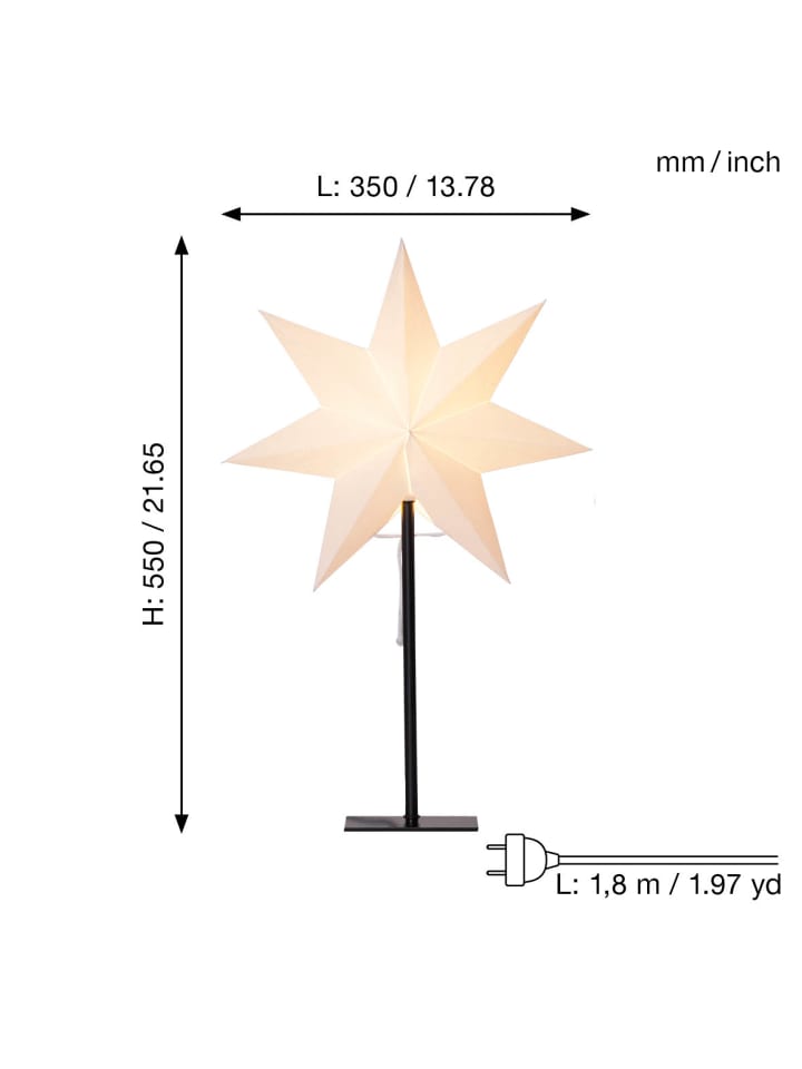 STAR Trading Tischlampe 'Frozen' mit Wechselschirm, weiß, 55cm/42cm günstig kaufen onesize