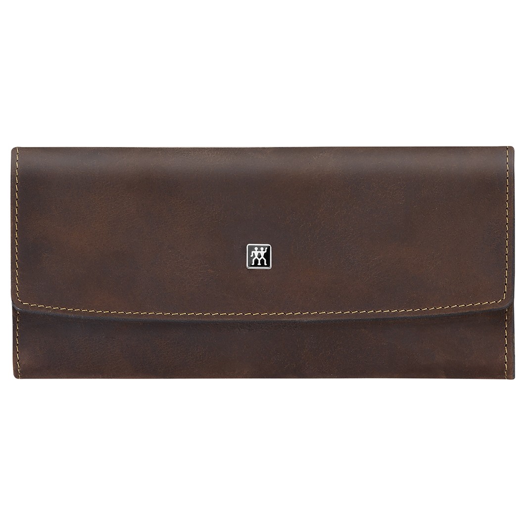 Druckknopf-Etui. Rindleder. braun. 5-tlg.