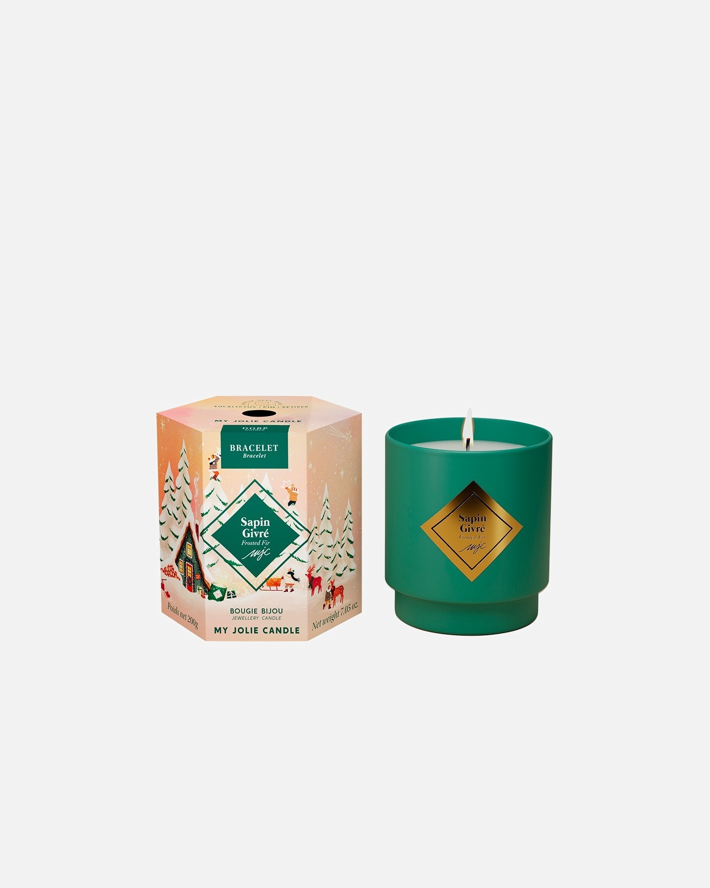 MY JOLIE CANDLE Presenetljiva zlata zapestnica z motivom jelke
