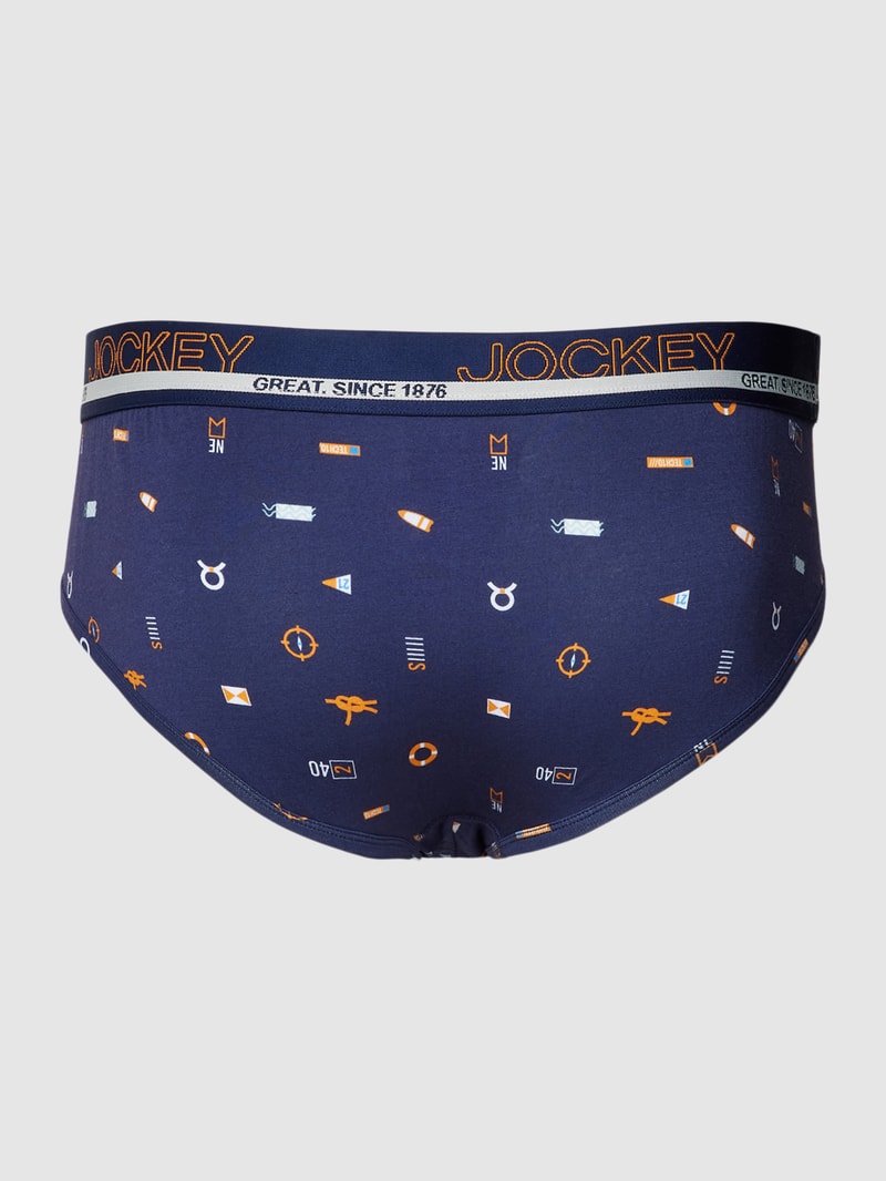 Slip mit Motiv-Print in dunkelblau