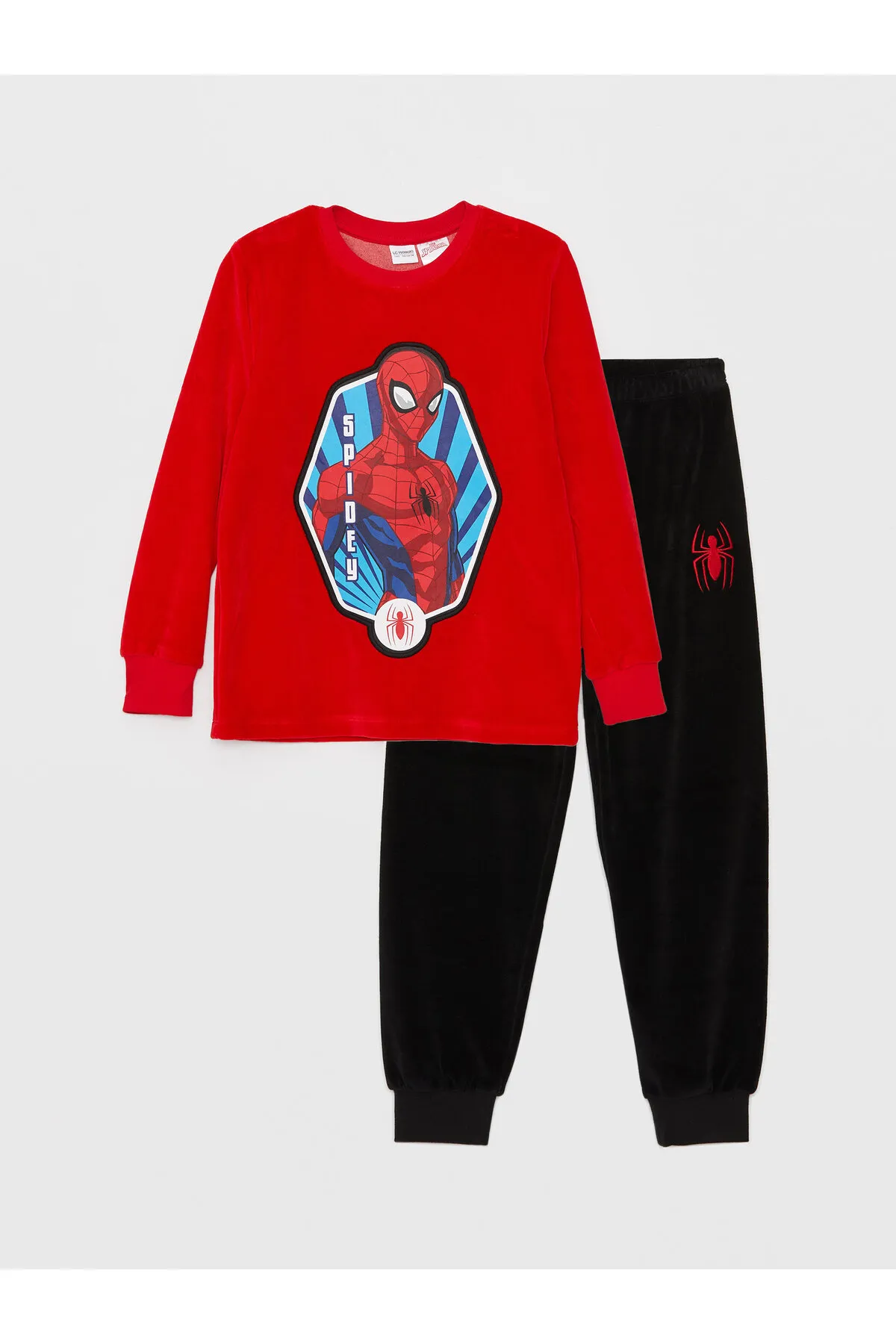 LC Waikiki  Jungen-Pyjama-Set mit Rundhalsausschnitt und Spiderman-Aufdruck, langärmlig