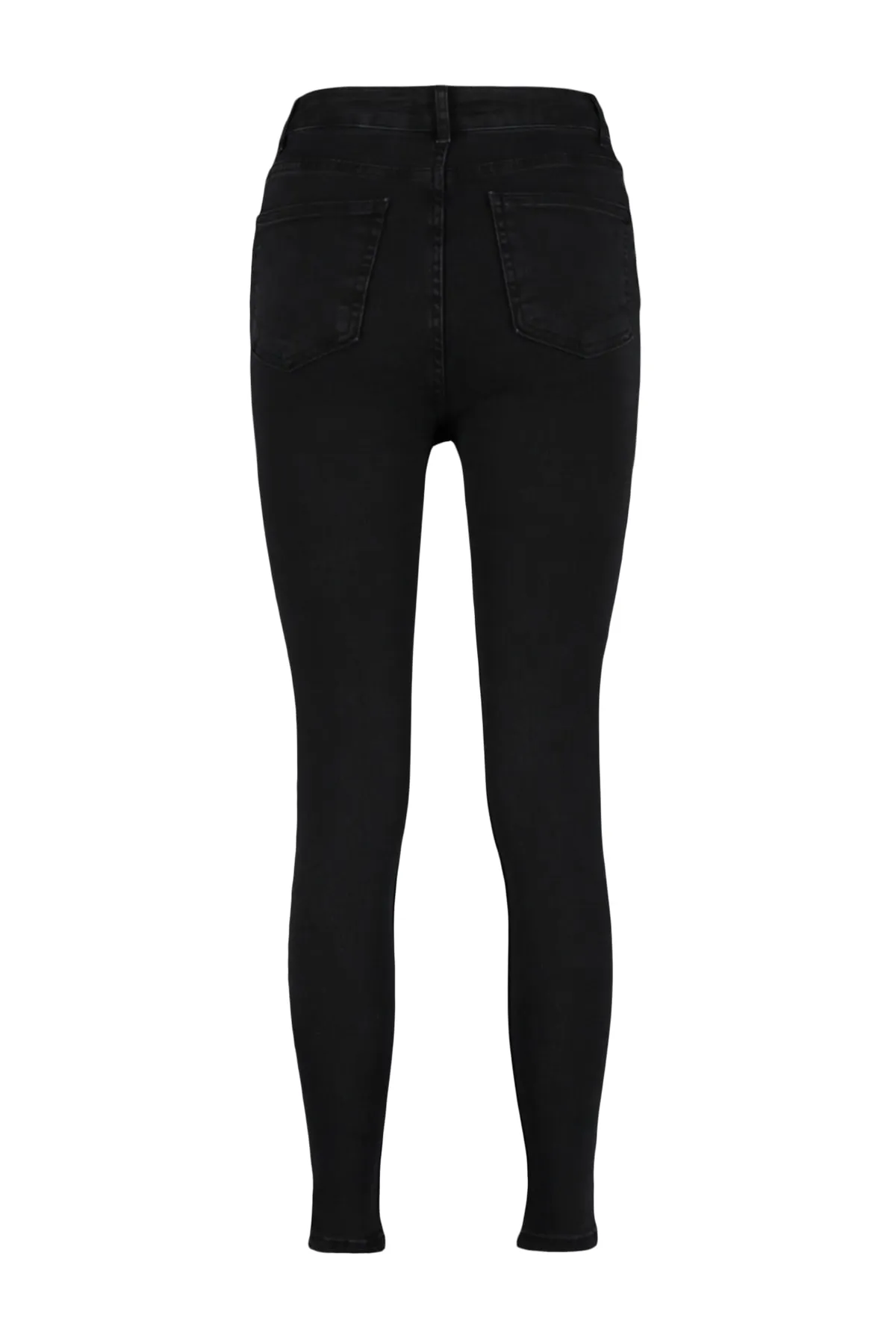 Trendyol Collection  Schwarze Skinny-Jeans mit normaler Taille TWOSS23JE00073