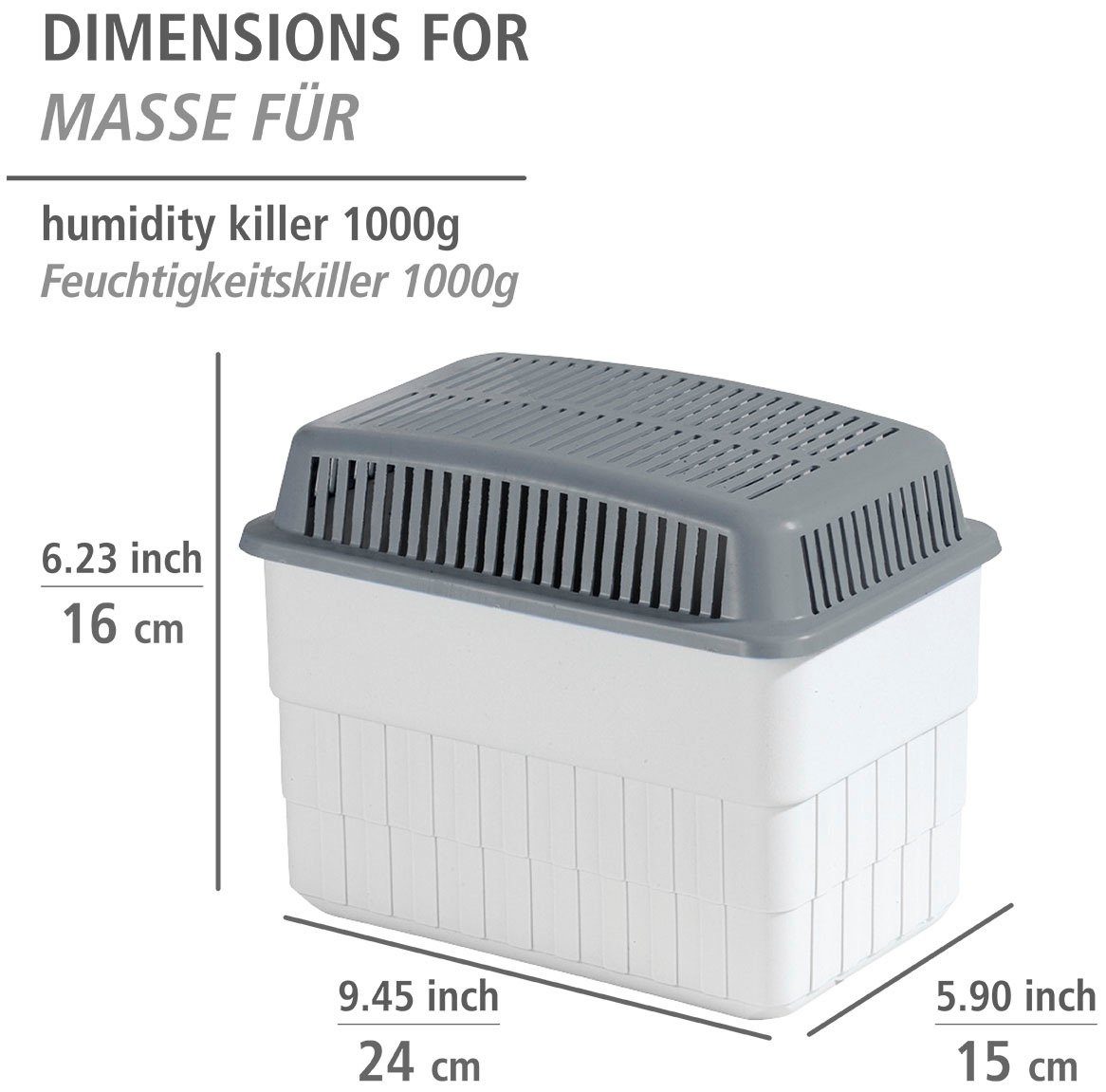 WENKO Luftentfeuchter Feuchtigkeitskiller, für 80 m³ Räume, 2 x 1 kg