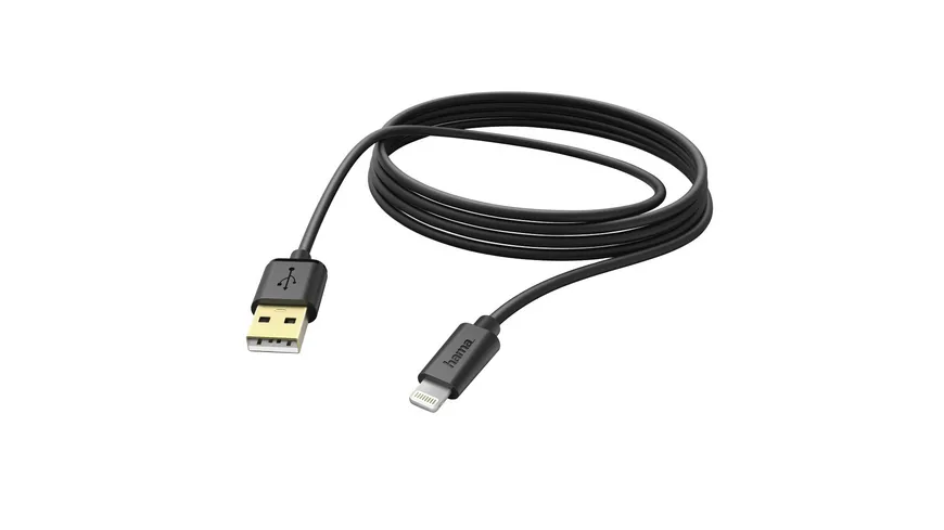 Hama Lade-/Datenkabel, Lightning, 3 m, Schwarz