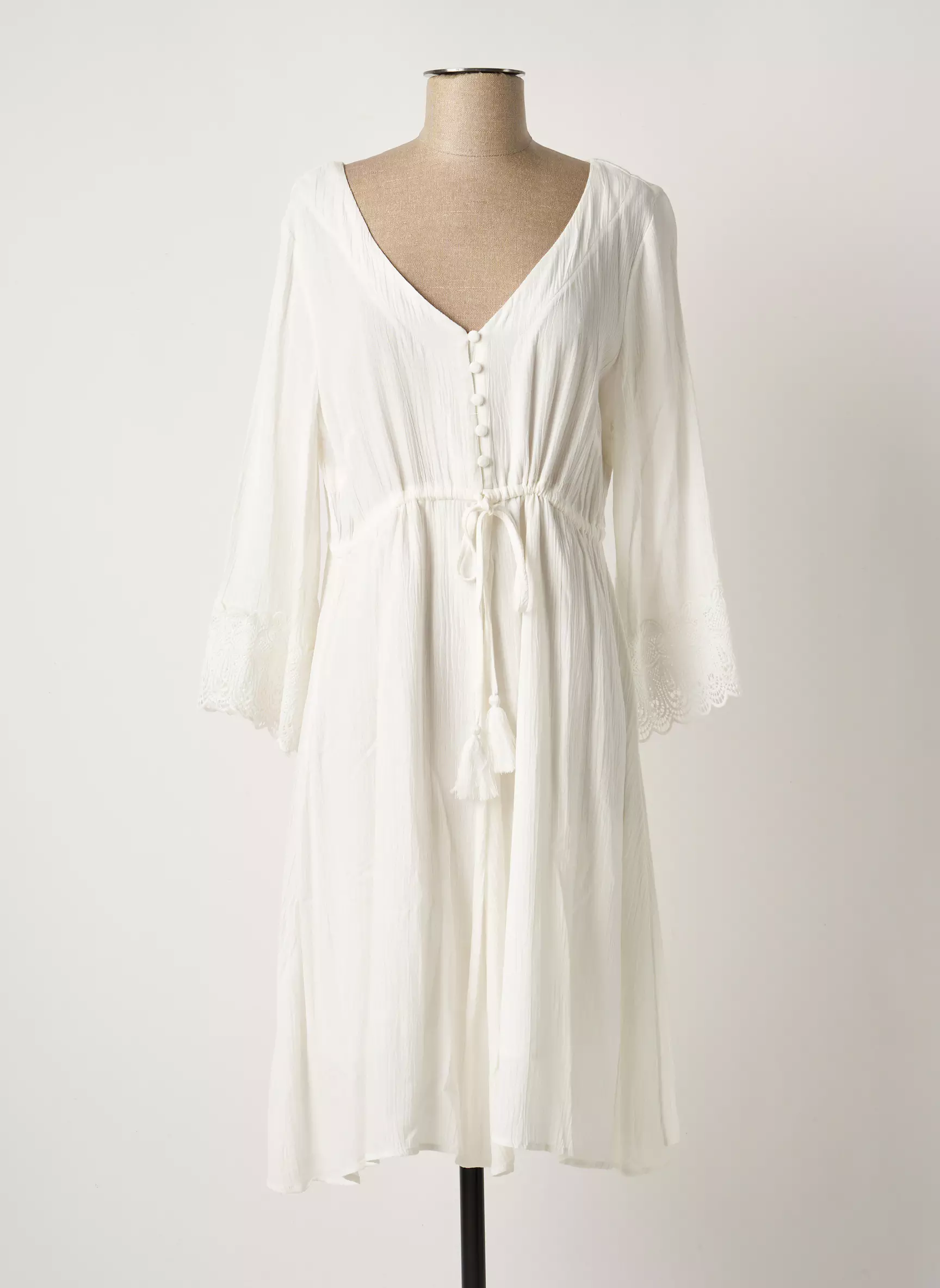Cream Robes Mi Longues Femme couleur blanc