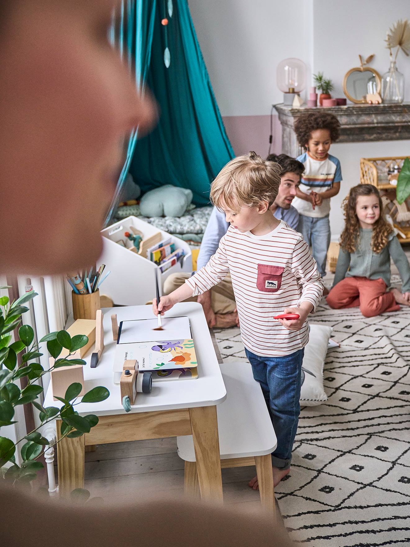 Vertbaudet Kinderschreibtisch KLASSEVorschulkinder - weiß
