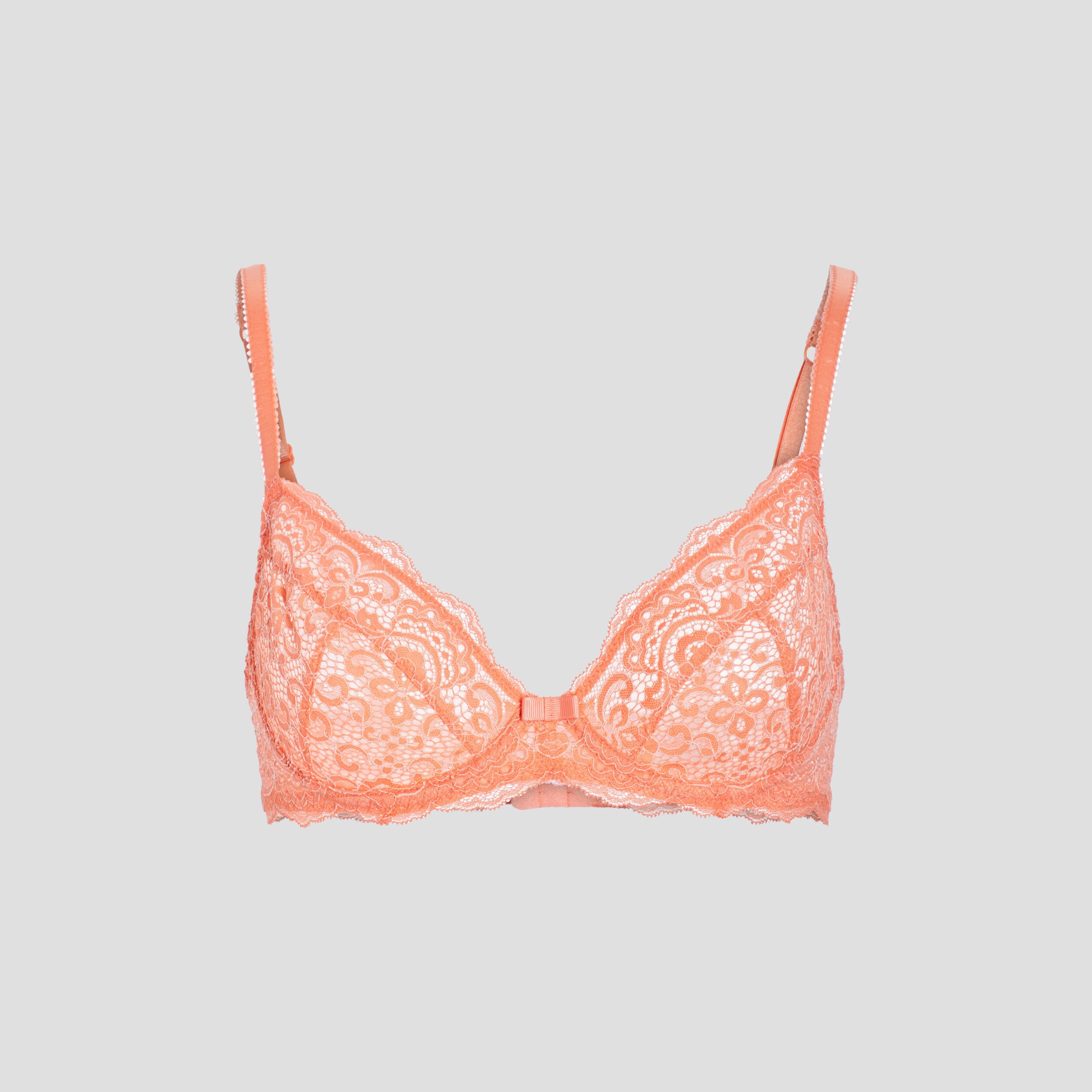 Soutien-gorge corbeille sans coque orange corail femme | La Halle