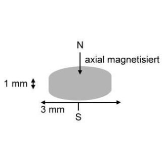 10 Stck Neodym Magnet 3x1mm
