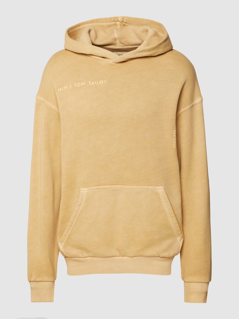Hoodie mit Känguru-Tasche Modell 'relaxed garment' in cognac