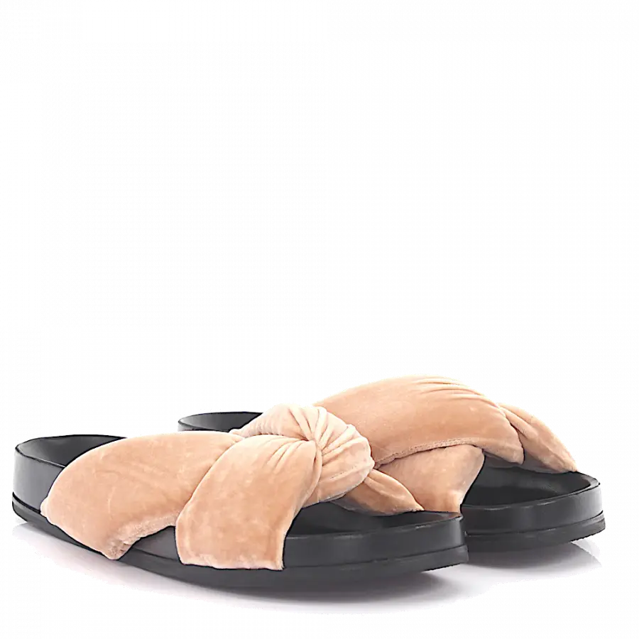Chloé - Riemchensandalen Samt beige - beige