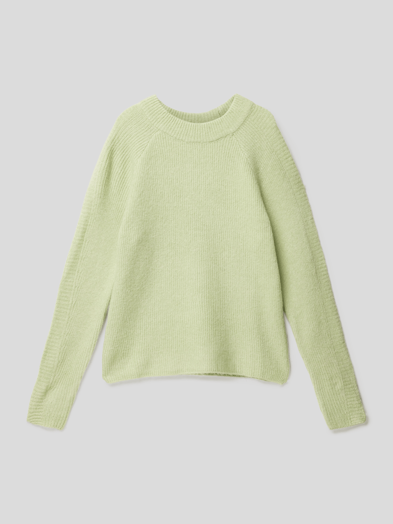 Strickpullover mit Rundhalsausschnitt Modell 'como' in hellgrün