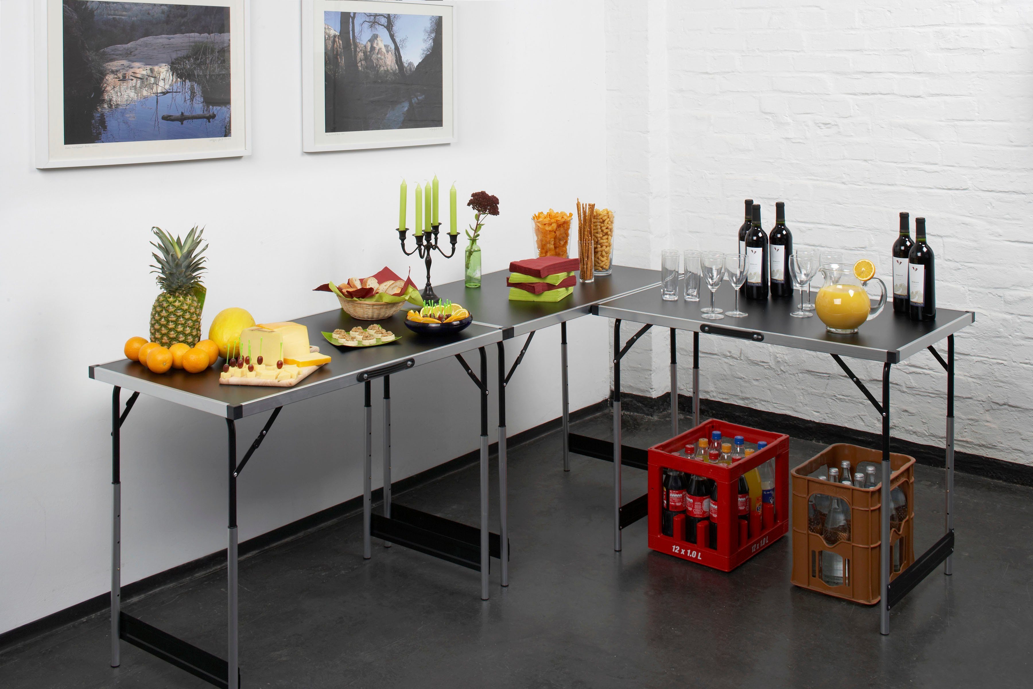 meister Arbeitstisch Multifunktionstisch 3-teilig (3-St), 73 - 94 cm (4-fach höhenverstellbar)