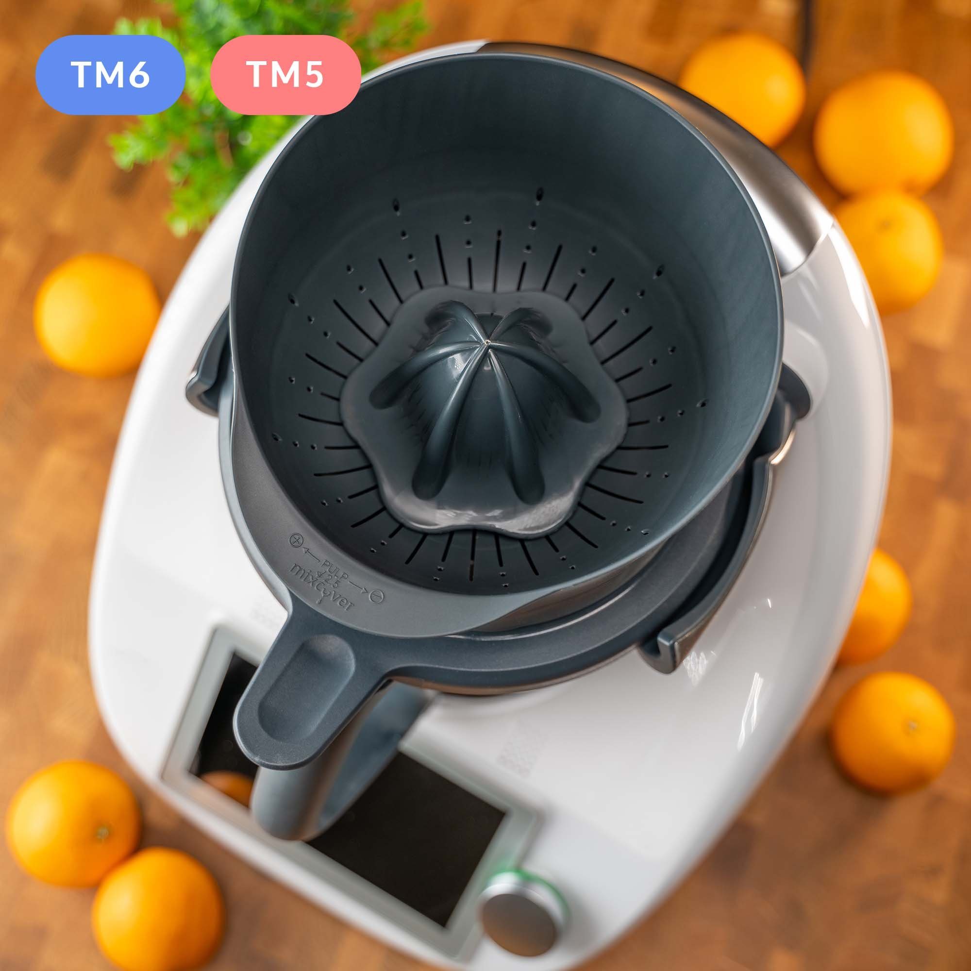 Mixcover Küchenmaschinen-Adapter mixcover verbesserte Saftpresse/Zitruspresse für Thermomix TM6 & TM5, Entsafter