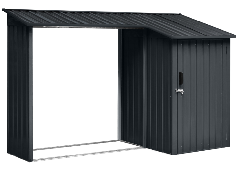 Green Yard Holzlager, Brennholzlager, Garten Kaminholzunterstand mit Schrank 2 in 1