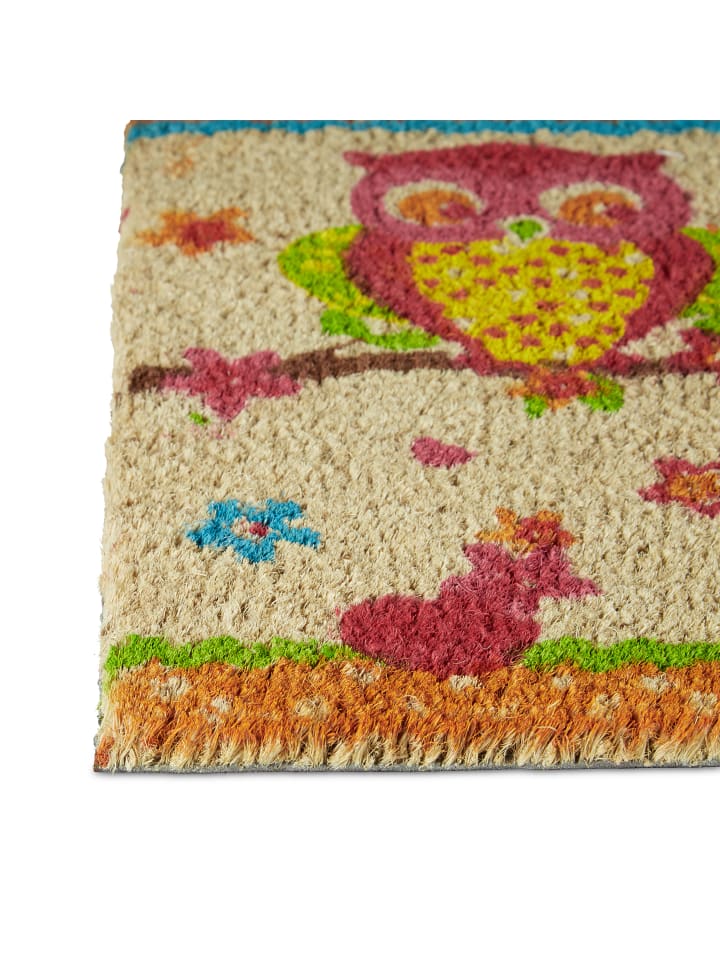 relaxdays Fußmatte Eulen in Bunt - (B)60 x (T)40 cm günstig kaufen onesize