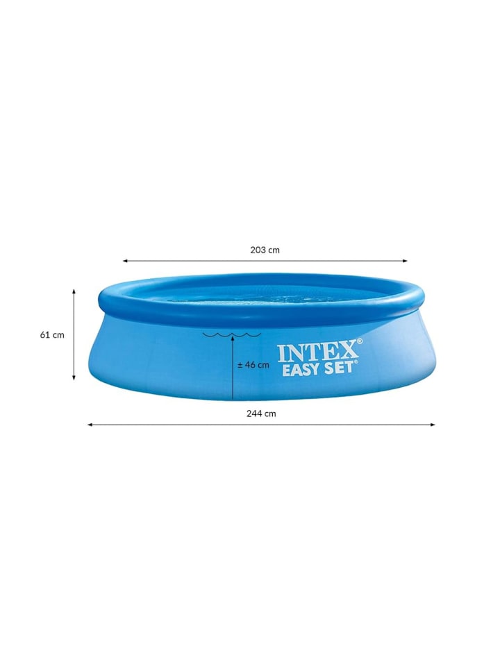 Intex Easy Set Pool (244x61cm)   Abdeckplane & Wasserball in blau günstig kaufen onesize