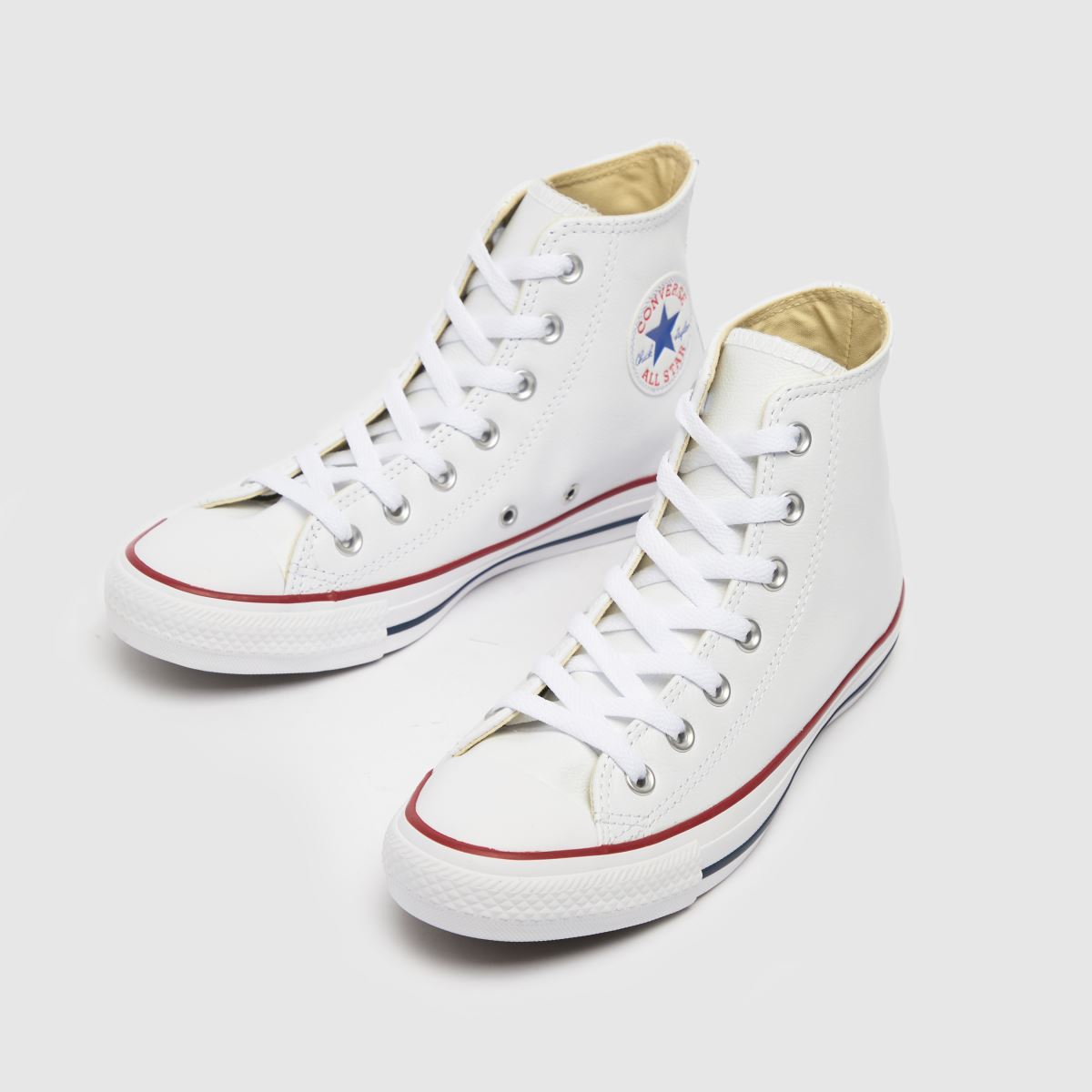 Converse All Star Hi cipők fehér és piros színben