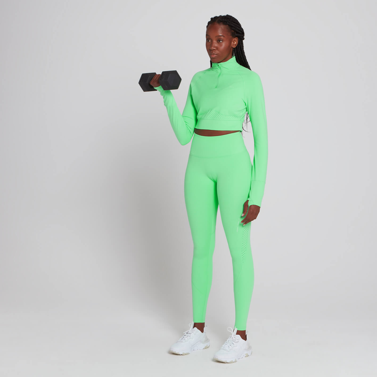 Haut court à fermeture éclair ¼ MP Power Ultra pour femmes – Vert printemps