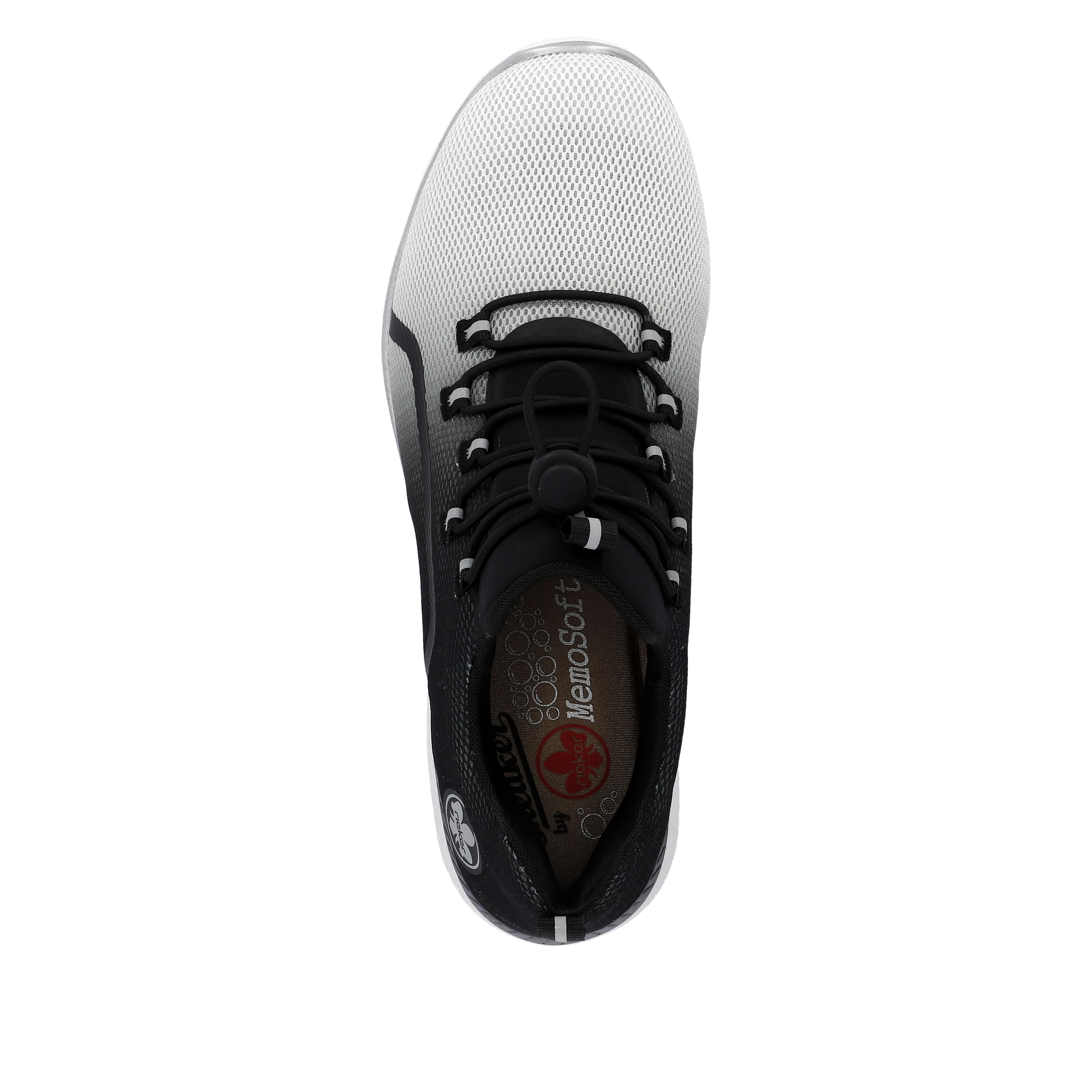 Rieker Damen Slipper nachtschwarz-schwanenweiss
