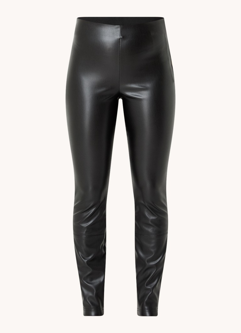 Pantaloni skinny din piele ecologică Nikkie Esa cu talie înaltă