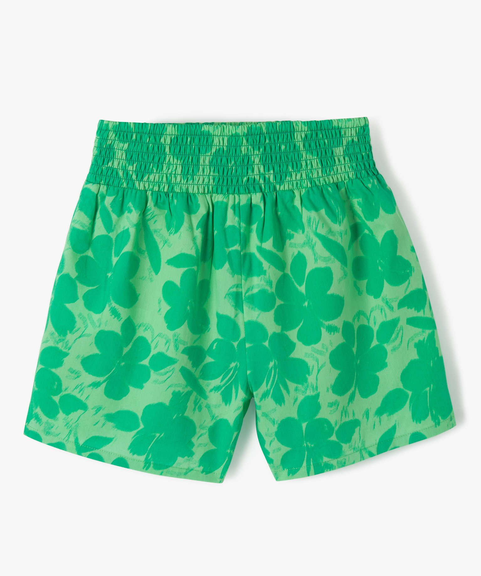 Short fille avec ceinture smockée vert | GEMO