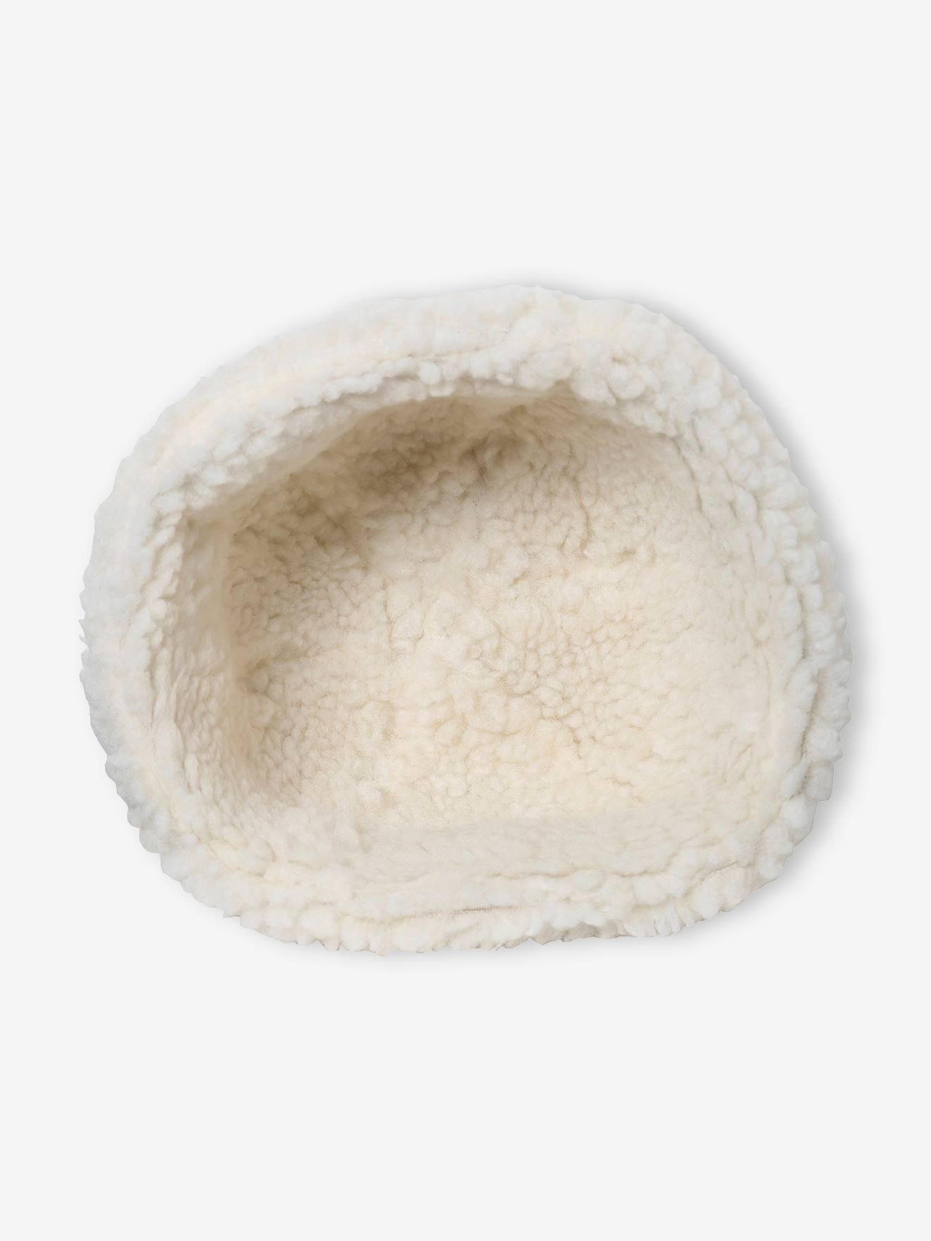 Vertbaudet Jungen Mütze, Cord/Teddyfleece - pack braun