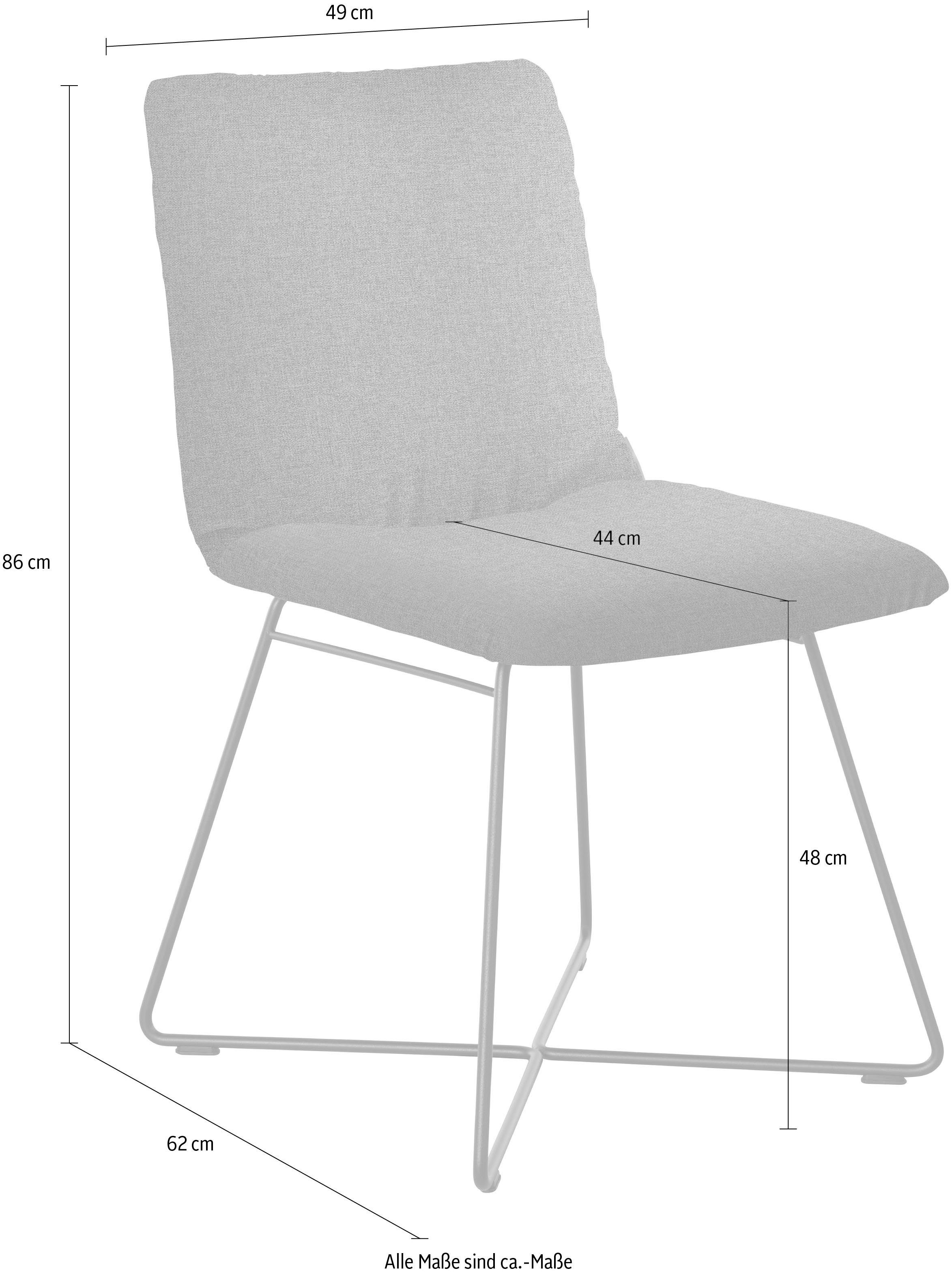 W.SCHILLIG Polsterstuhl jakob, mit Drahtrohrgestell in Schwarz pulverbeschichtet