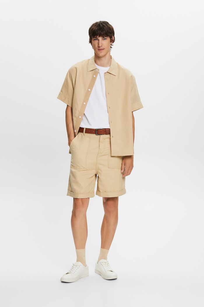 Bermudashorts, Baumwoll-Leinen-Mix