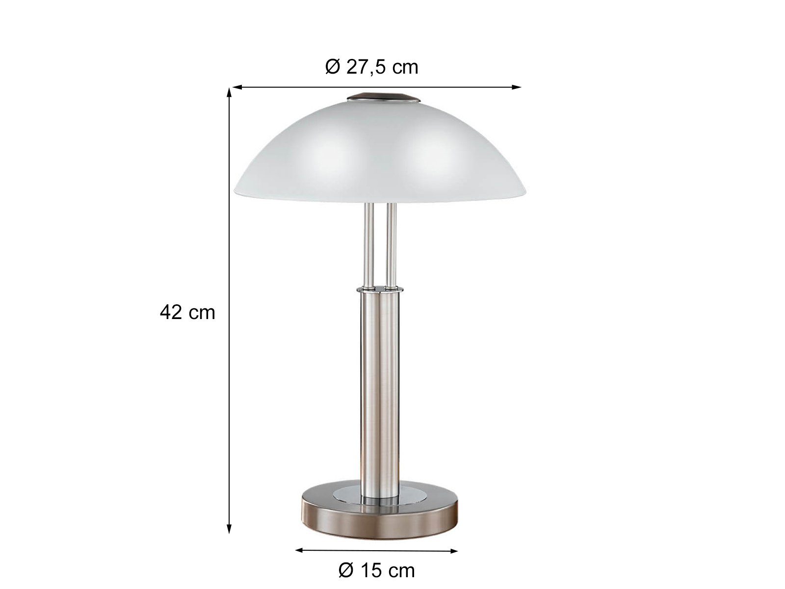 WOFI Nachttischlampe, Dimmfunktion, ohne Leuchtmittel, dimmbar, große Designer Tischlampen Glasschirm Pilzlampe, Höhe 42cm