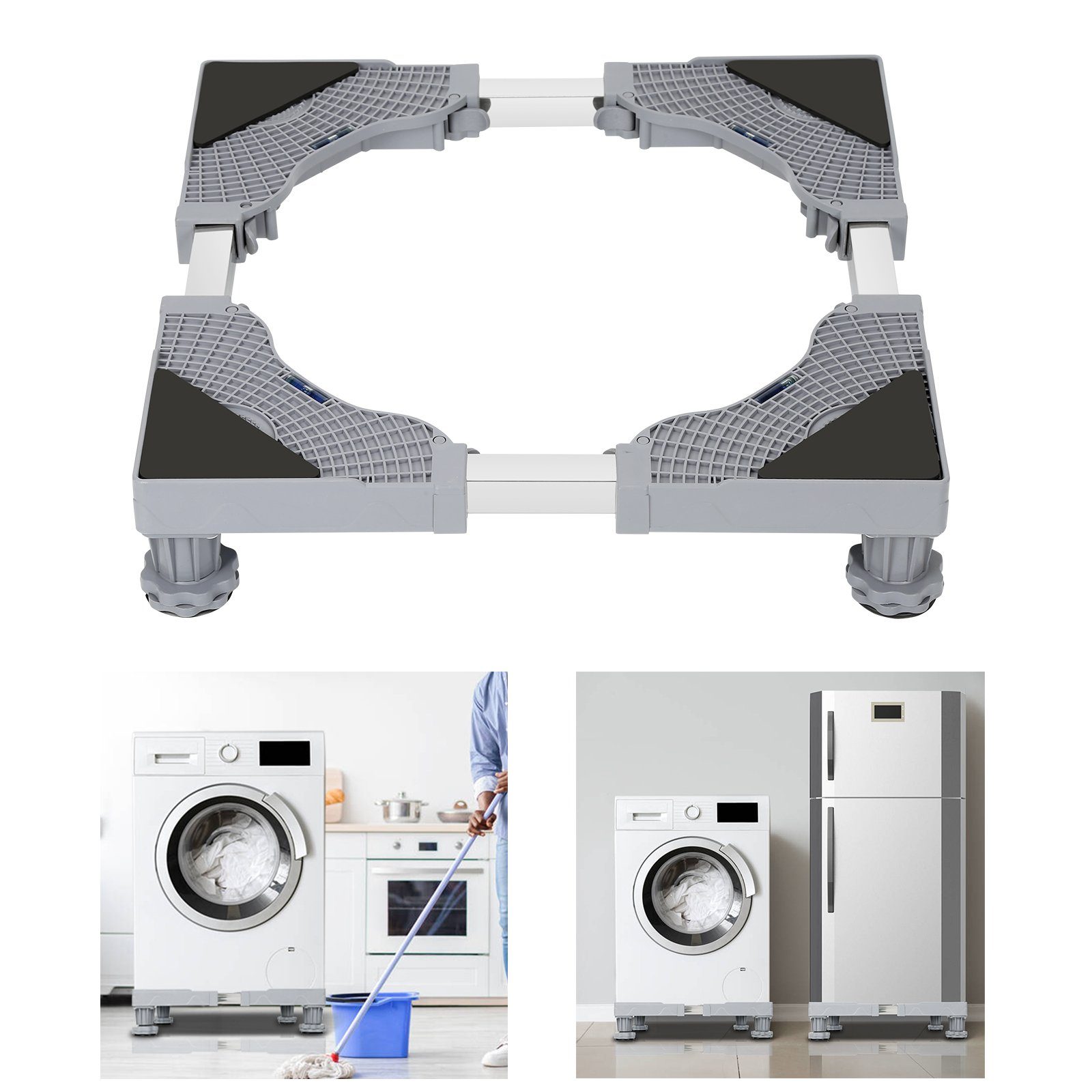 Gimisgu Untergestell Waschmaschinen Untergestell Einstellbare 8 Beine+4 Räder/4 Beine